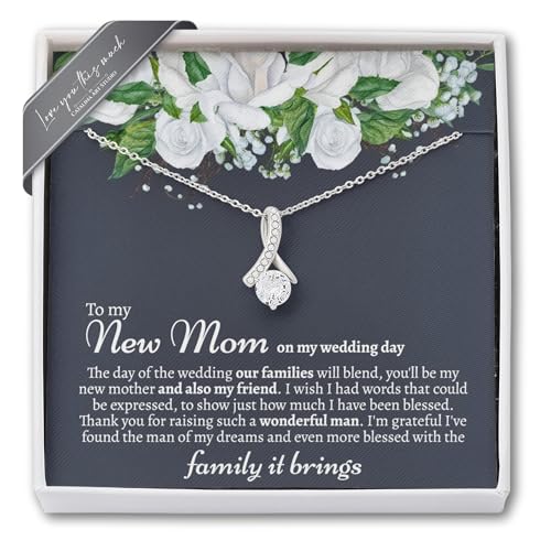 Graceful Beauty 14k White Gold Necklace - Sentimental Wedding Gift for Mother of the Bride or Groom