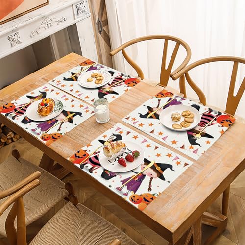 Sets de table Halloween mignonne sorcière décoration de tables de fêtes - 5