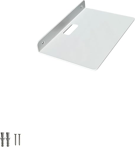 Miniatura 12 de Mini estante flotante de pared de 6 pulgadas, estante pequeño de aleación de aluminio de 0.118 in de grosor, almacenamiento negro montado en la