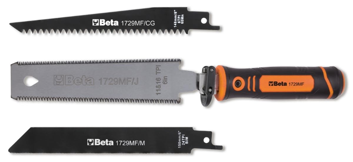 BETA 1729MF - Seghetto Multifunzione per Metallo, Cartongesso, Legno e Plastica con Lame Intercambiabili