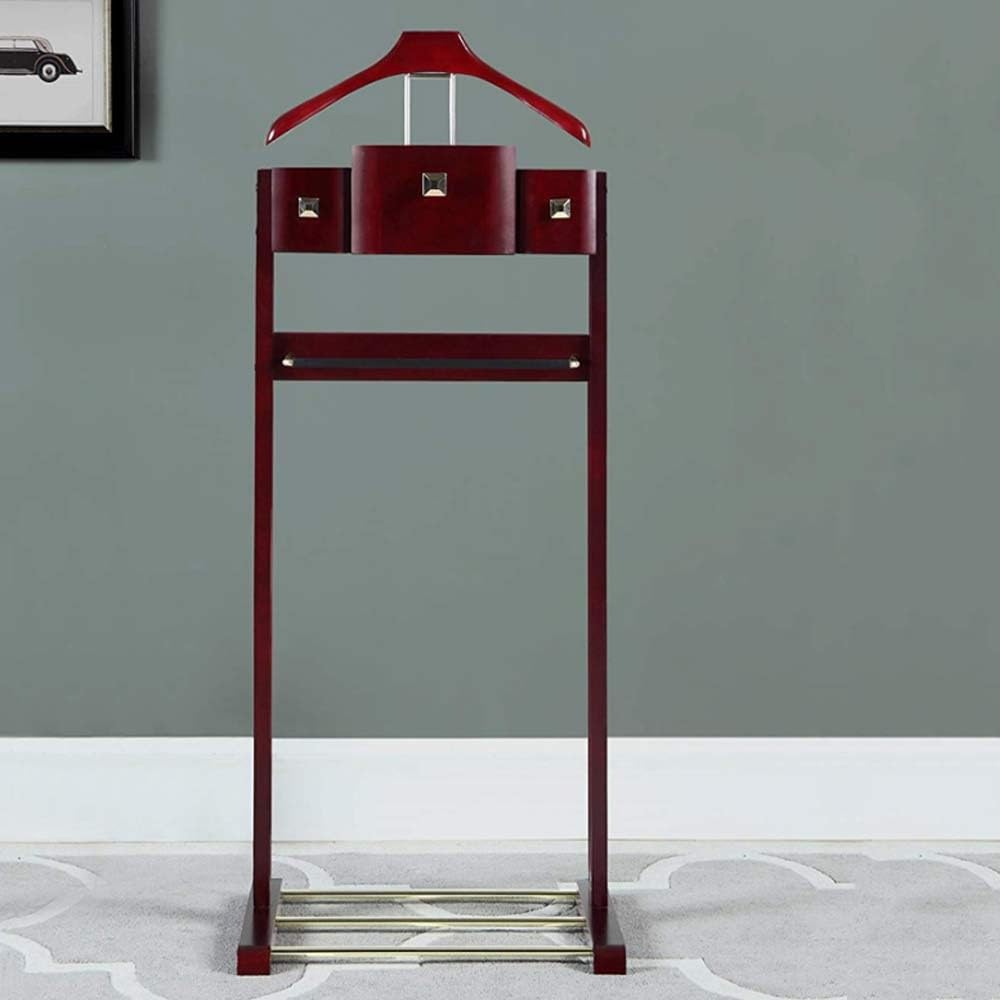 Hanr - Servomuto in legno di noce, con ripiano superiore e vassoio, per ufficio, camera da letto e bagno, 119,8 x 48,2 x 35,5 cm