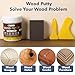 Bates- Wood Filler Putty Repair Kit, 32 Ounce, 2 Scrapers, 1 Sanding Block, 1 Pair of Gloves, Walnut Wood Putty Filler Paintable & Stainable for Cracks, Holes and Defects in Wooden Furniture