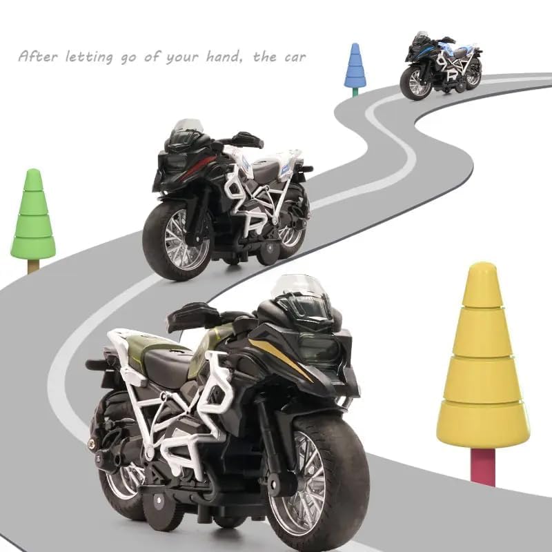 Image of Police Motorcycle Toy - Pull Back Motorcycle Toys, Tiny Gift with Music Lighting, Latte Motorcycles Toy for Kids Boys Age 3-8 Year Old [Multicolor] (GT-Tourer-Multicolor)