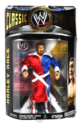 Jakks Pacific Year 2006 World Wrestling Entertainment WWE Collector Series Classic Super Stars 7 Inch Tall Wrestler Action Figure - HARLEY RACE with Robe and Wrestlemania  Jakks Pacific Year 2006 World Wrestling Entertainment WWE Collector Series Classic Super Stars 7 Inch Tall Wrestler Action Figure - HARLEY RACE with Robe and Wrestlemania