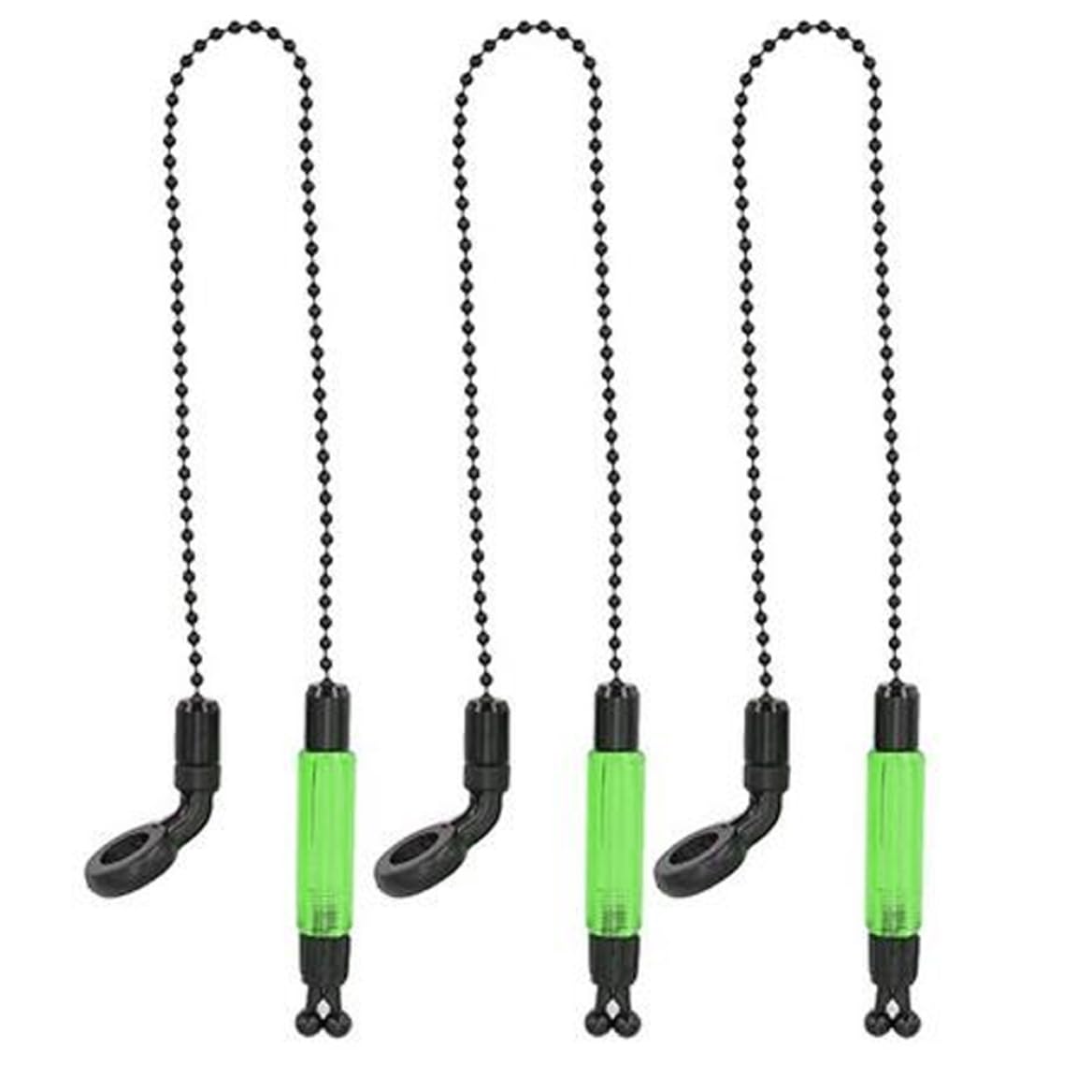 Elyebxj 3PCS Carp Fishing Bite Indicator Chains, Alarms Bobbins Hangers Alerter Tackle Green, Fishing Tackle Accessories