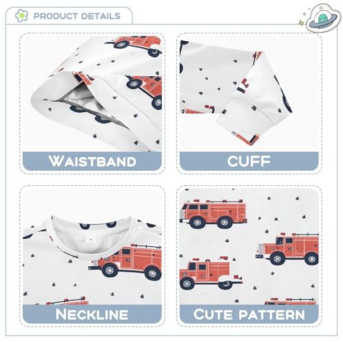 JUNZAN Cartoon Cute Cars White Little Kids Pullover Hoodie Crewneck Sweatshirts for Boys Athletic 4T3