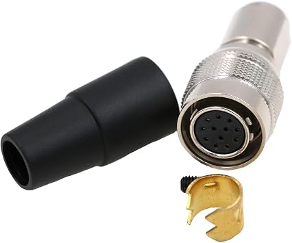 Hirose HR10A 4 6 8 12 Pin Male/Female Circular Push-Pull Connector Plug for Sound Devices Zoom F8 F4 Sony Industrial Camera Power Connector Female Plug, 12 Pin