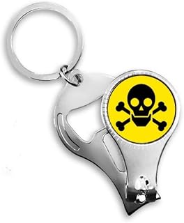Danger Chemical Toxic Skull Symbol Nail Nipper Ring Chaveiro Abridor de Garrafas Cortador