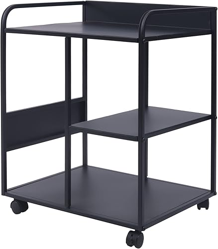 TOOL1SHOoo Carrito de máquina multiusos, soporte de impresora, mesa de impresora rodante, escritorio móvil de 3 niveles con estante de impresora,