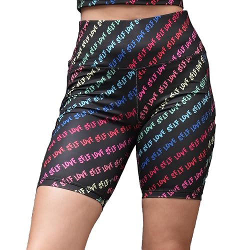 Image of SOIE Women Polyester Blend Sports Shorts High Waist Knee Length with Side Pocket Quick Dry Squat Proof Athleisure Shorts for Workout
