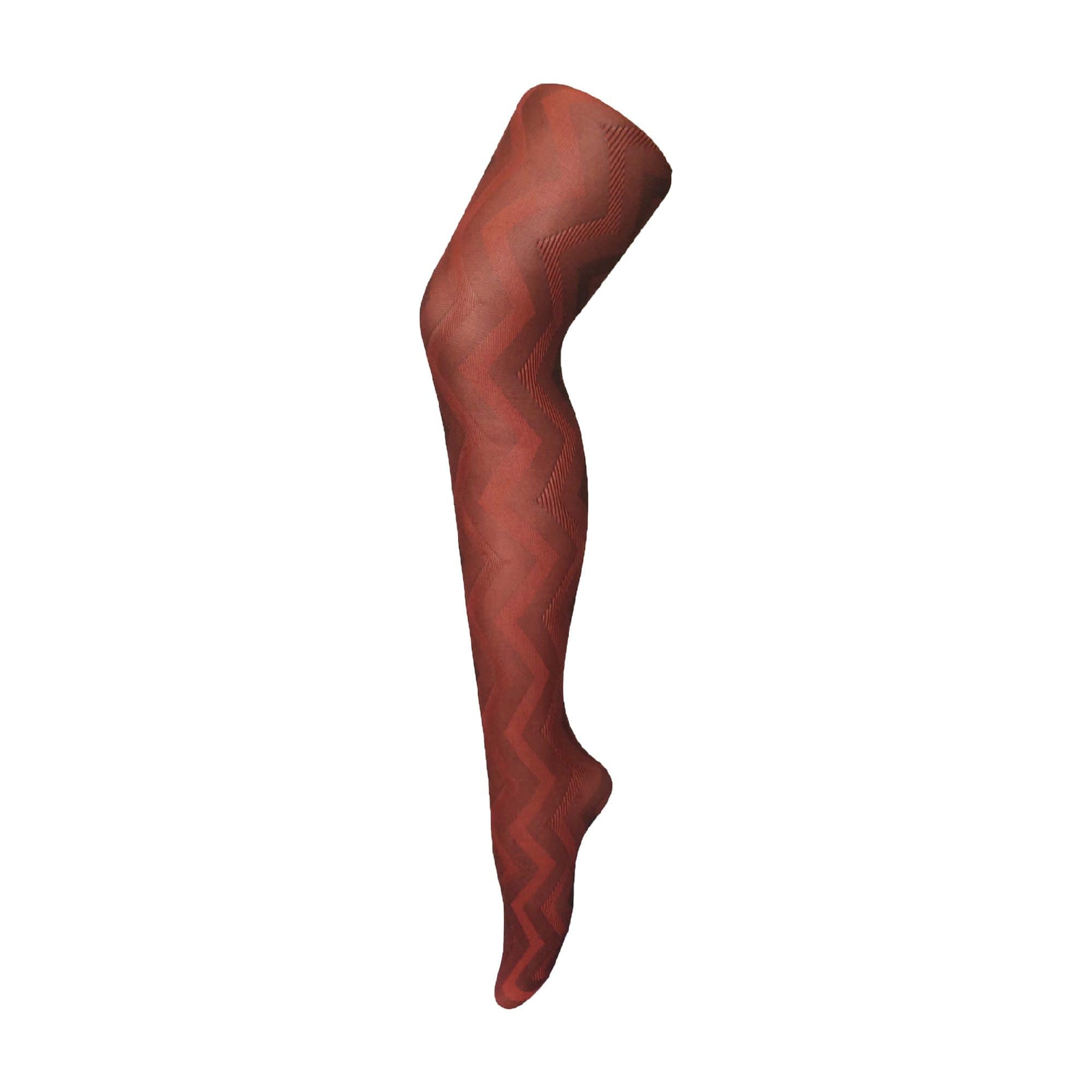 Sock Snob - Ladies Thick Coloured 80 Denier Opaque Patterned Winter Fashion Tights (18-24 UK 48"/54" (XL), Weave Red)