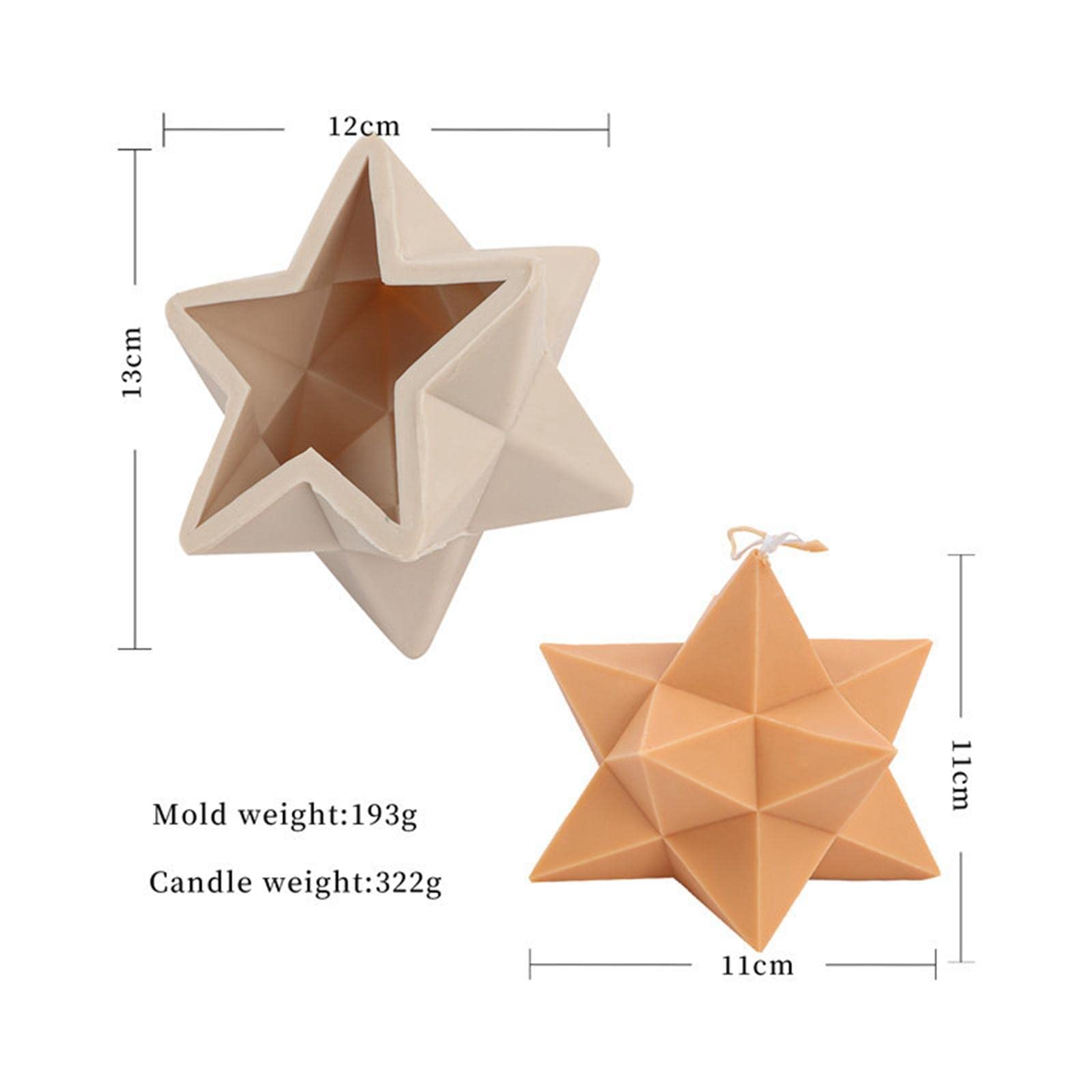 3 zestawy świec wielokrotnego użytku 3D gwiazda forma odlewanie żywicy DIY epoksydowa silikonowa forma świeca
