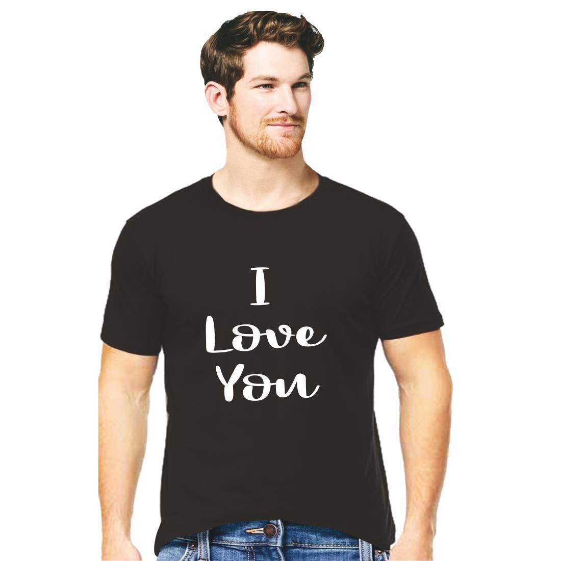 Hangout HubCotton Mens Tshirts I Love You Printed