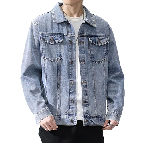 Chaqueta de mezclilla para hombre estilo camionero retro miniatura 1