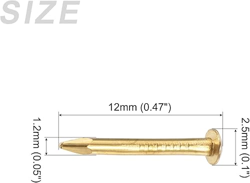 Vista 23 de METALLIXITY Uñas pequeñas (0.069 x 0.394 pulgadas), 200 unidades, uñas pequeñas de latón, para carpintería doméstica, tono bronce