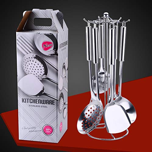 Keukengerei RVS Keuken Kookgerei Set 5 Stks Keukengerei Spatel Set met Metalen Stand Thuis Keuken Kookgerei Beste Keuken Gadgets voor Gift Spatels