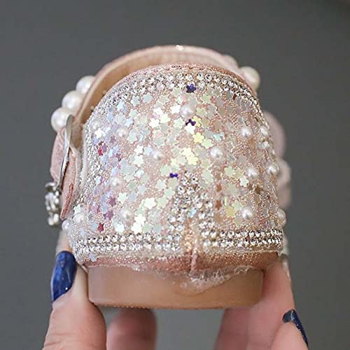 Girls Dress Shoes Cute Bow Mary Jane Shoes Ballerina with Satin Ankle Tie for Wedding Birthday Infant Sandals Girls (Silver, 10.5 Little Child)3