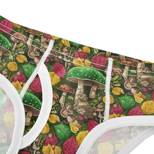 CHIFIGNO Vintage Green Mushrooms Boy Underwear Cotton Boys Briefs Soft Printed Brief Underwear4