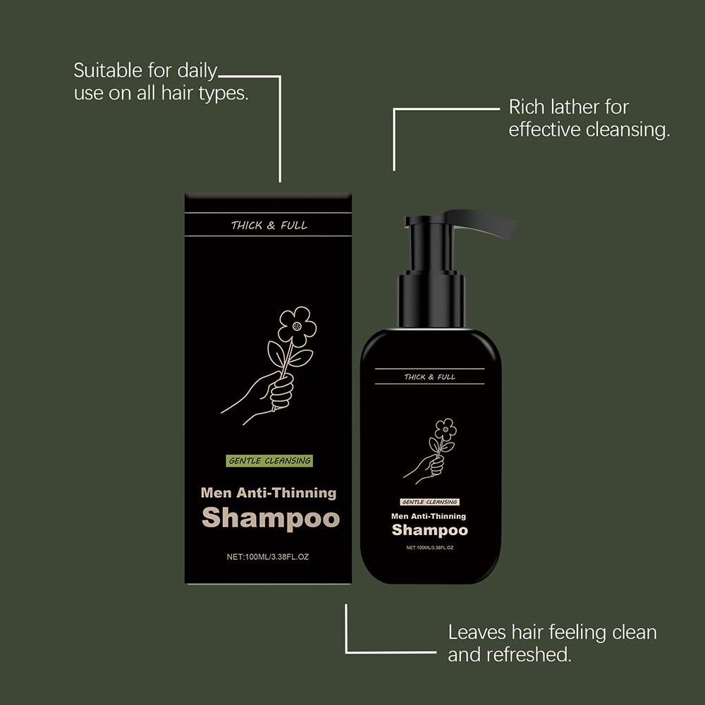 Shampoo volumizzante for uomo alla biotina e rosmarino, detergente nutriente delicato for il cuoio capelluto, for capelli completamente rinfrescati
