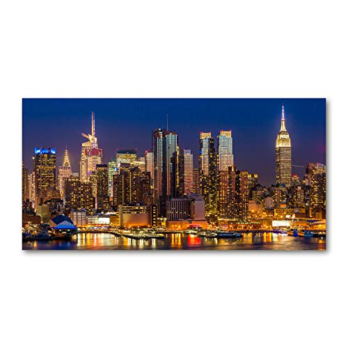 Crédence de cuisine 100x50cm en verre trempé fond de hotte Manhattan jaune de nuit Tulup