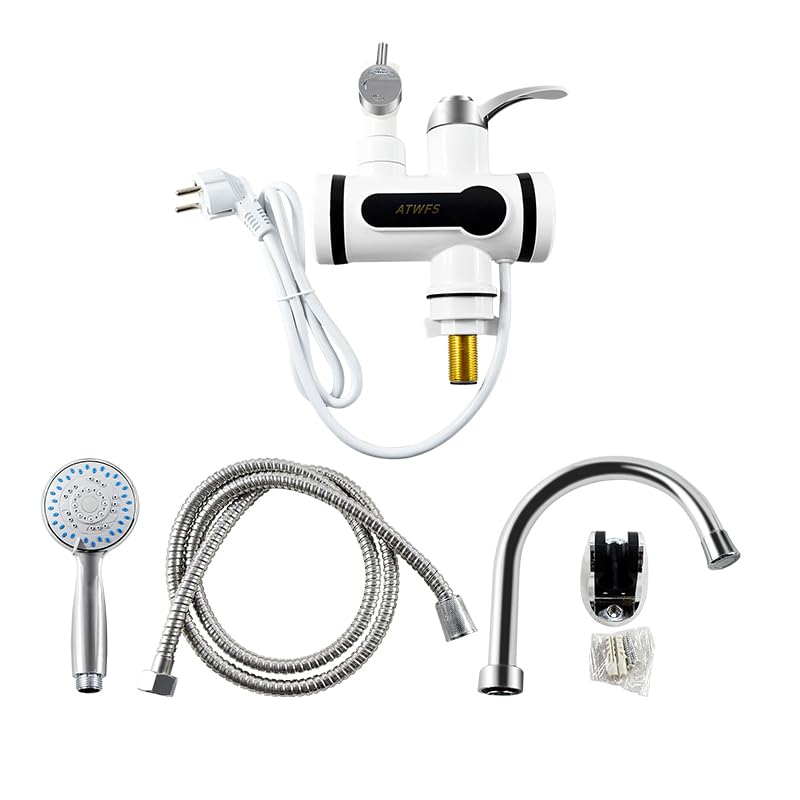 Rubinetto Acqua Elettrico Riscaldatore di acqua istantaneo Rubinetto Caldaia Rubinetto Riscaldamento Bagno Doccia con acqua calda Riscaldatore senza serbatoio Calore elettrico 220V Rubinetto Elettrico