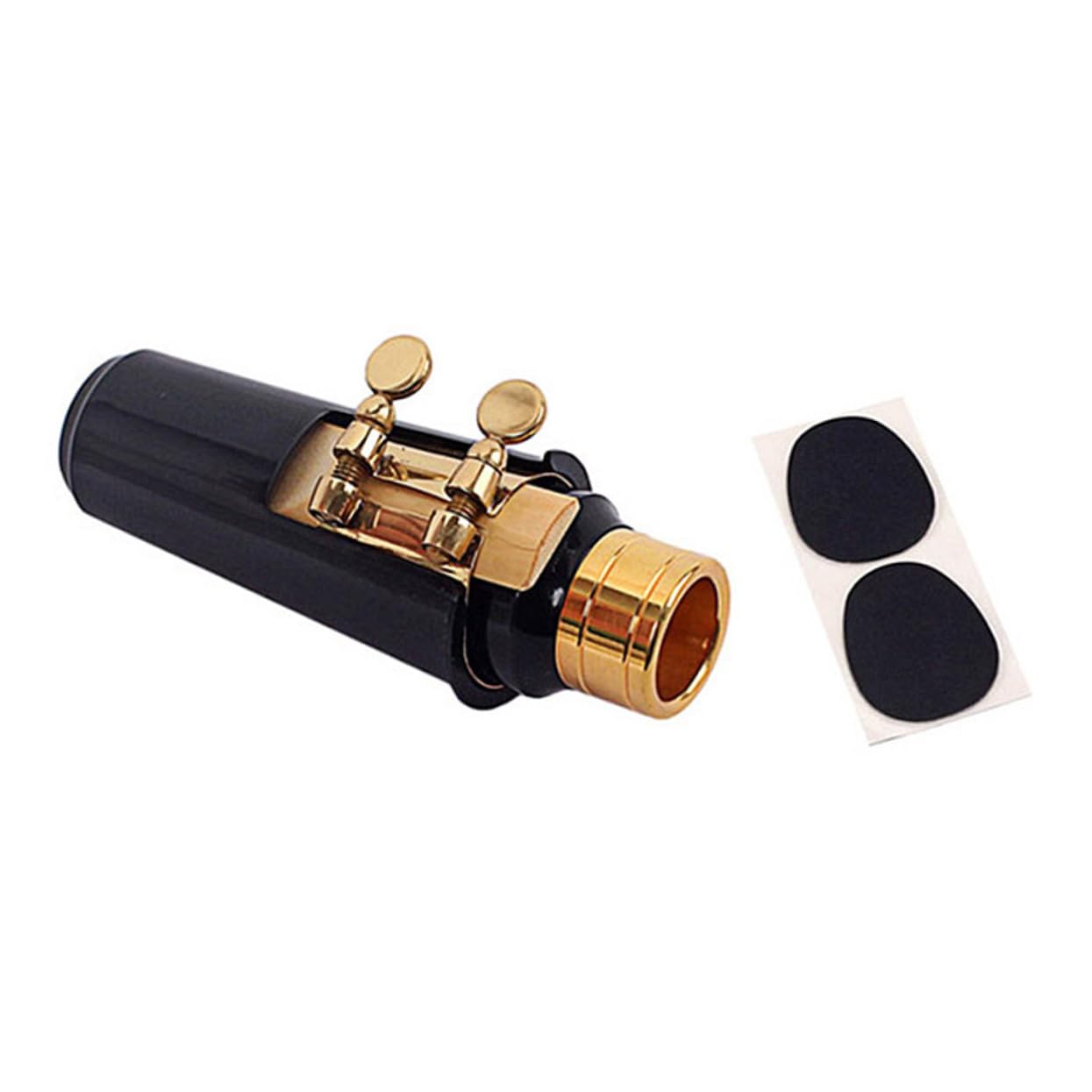 BESPORTBLE Sassofono Contralto con Fibbia ad Anello Toppe per Ance Cuscinetti e Cappuccio Oro e Nero Sostituisci Vecchi o Rotti Include Ancia e Cuscinetto