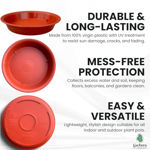 Image of Plant Saucer Base Plate for Pots | Premium Planter Tray |100% Virgin Plastic, UV Treated, Durable & Lightweight | Ideal for Indoor & Outdoor (5, 6 inch Tr)