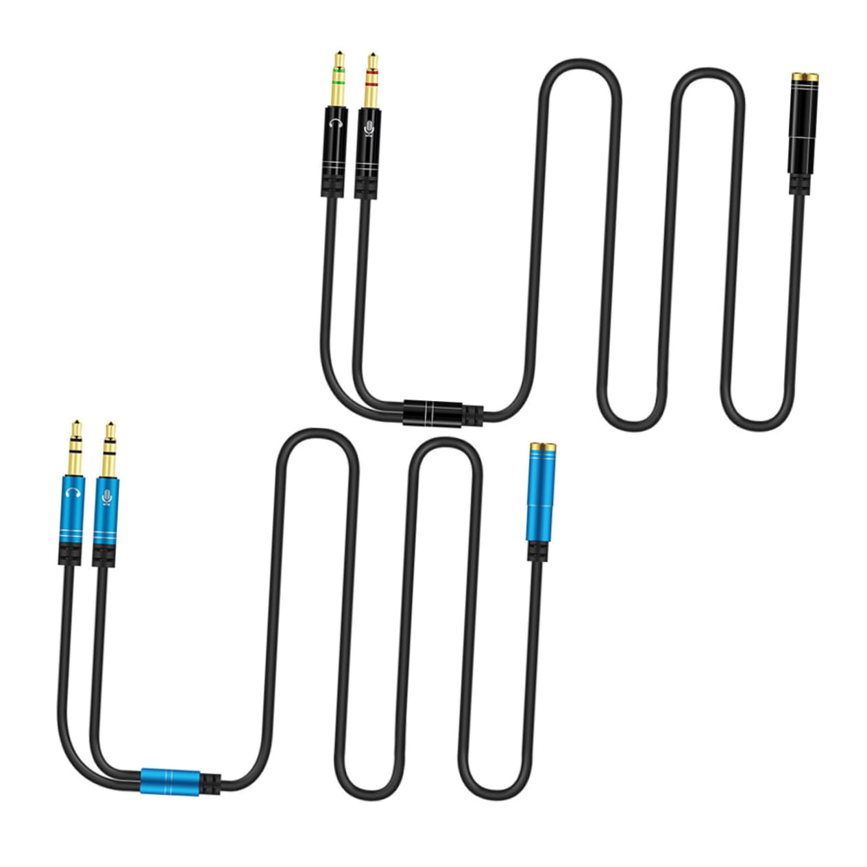 Gadpiparty 8piezas Divisor De Auriculares Doble Adaptador para Micrófono y Auriculares Cable Flexible para Dispositivos De Puertos para Pc y Móviles