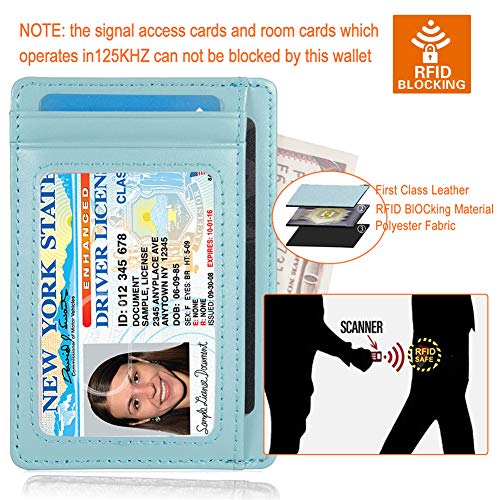 Image of GH GOLD HORSE Slim RFID Blocking Card Holder Minimalist Leather Front Pocket Wallet for Women | Slim