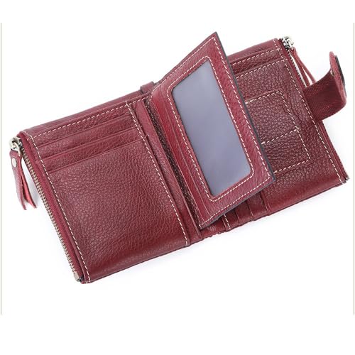 Zipper Wallet Chain Men's Short Top Layer Card Bag Triple Fold Money Clip(white-Dinosaur Doodle4)2