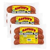 Savoie's Pork & Beef Hickory Smoked Green Onion Sausage 16oz, Pack of 3