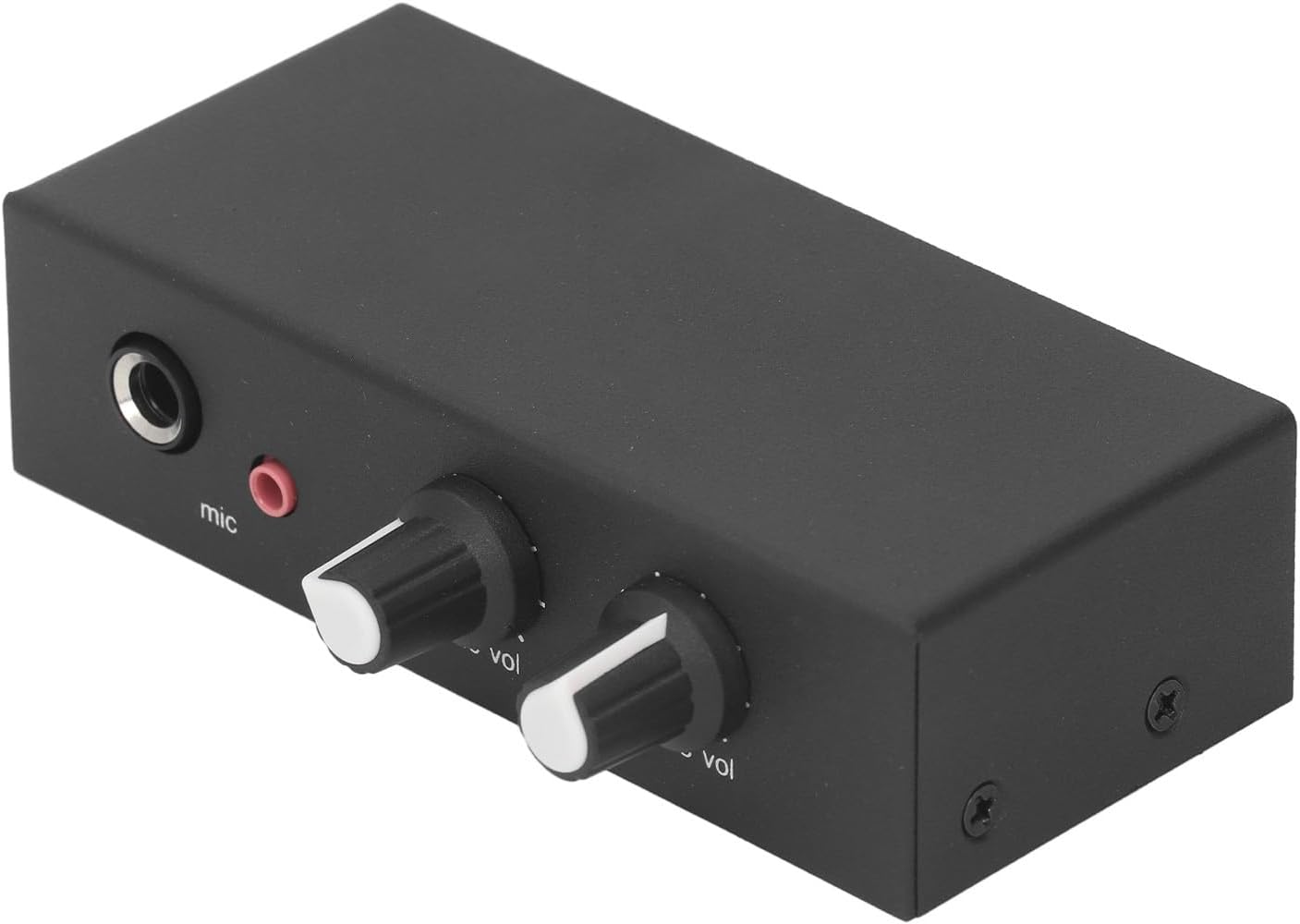3.5mm 6.5mm Stereo Microphone Mixer, 3 Output Ports Aluminum Alloy Mixer Amplifier with MC33202 Operational Amplifier, Low Noise, 12V Power Interface, for Instruments, Computers,