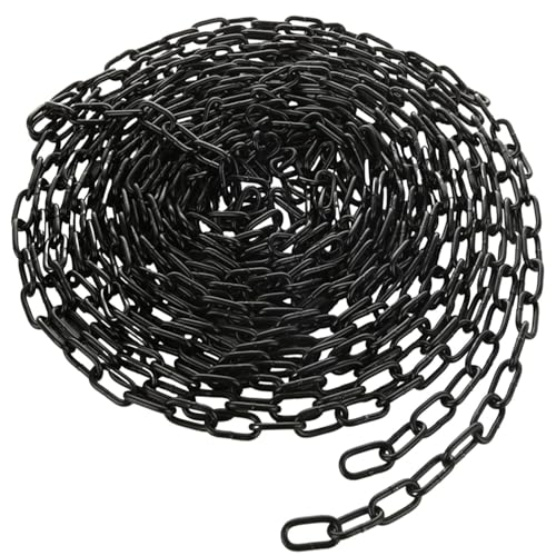 Image of RHBLME Black Chain, 1 /8 inch x 26.25 Feet Long for Hanging, Carbon Steel Decorative Heavy Duty Chain for Light Fixture, Lamp, Hanging Chair, Dog Leash, Chandelier, Clothes, etc
