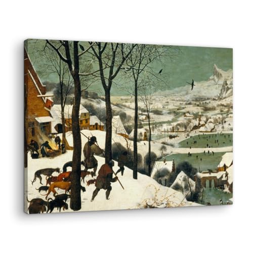 Artenor Quadro Bruegel Pieter Cacciatori nella Neve (Inverno), 30 x 23 cm - Made in Italy, Quadri Moderni Soggiorno, Camera da Letto, Cucina, Poster da Parete, Decorazioni Casa