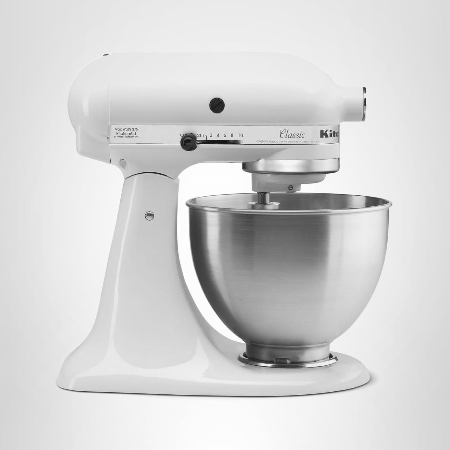 KitchenAid Classic Series 4.5 Quart Tilt-Head Stand Mixer K45SS, White