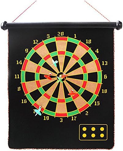 Rettebovon Magnetic Dart Board Game for Kids Adults Safety Double Sided Hanging Dartboard with 6PCS Darts Set for Family Games