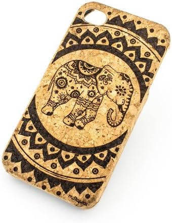 Cork Case Snap On Cover skin for Apple IPHONE 6 (4.7") - "Hindu Elephant Mandala" ganesh goddess of love lotus ohm indian buddhist