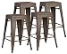 POLY & BARK EM-241-BRZ-X4 Trattoria 24" Counter Height Stool in Bronze, Set of 4