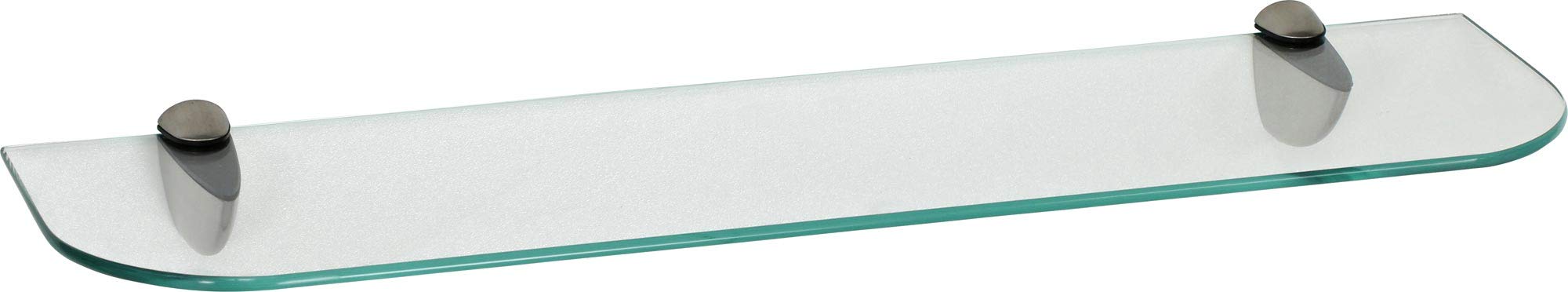ib style® Glasregal 6mm |inkl. Befestigungsclip CLASSICO Edelstahloptik | 11 Größen| 2 Dekore | Klar | 60 x 12 cm