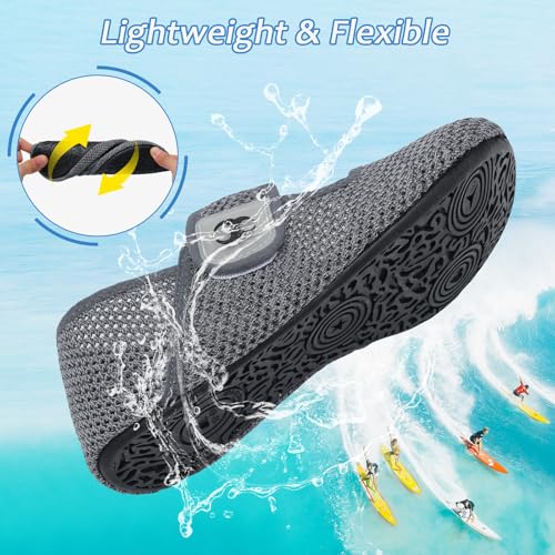 Image of Water Shoes for Women Men Barefoot Beach Swim Aqua Socks Summer Wide Slides Sandals Quick Dry Pool River Sea Sock Shoes