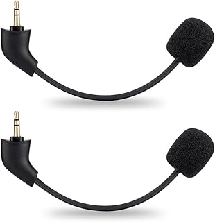 2 Pack Replacement Game Mic for Kingston HyperX Cloud, Cloud X and Cloud II 2nd Version Gaming Headset on PS4 PS5 Xbox One Nintendo Switch PC, 3.5mm Detachable Boom Microphone