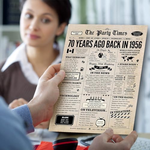 70th Birthday Card, 70th Birthday Decorations for Women Men, Funny Gifts for Mom Dad, Back in 1956 - 5