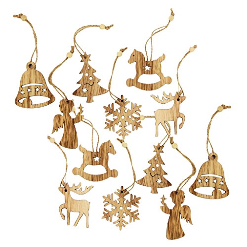 Hotportgift Gazechimp Ensemble de 12pcs Décoration de Noël Ornement Suspendu Flocon de Neige Sapin Décoration Cover