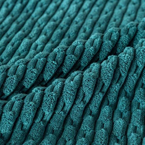 Set of 4 Teal Decorative Throw Pillow Covers 18x18 Inch Corduroy Pillow Covers for Bed Couch Sofa Living Room Soft Square Cushion Cases