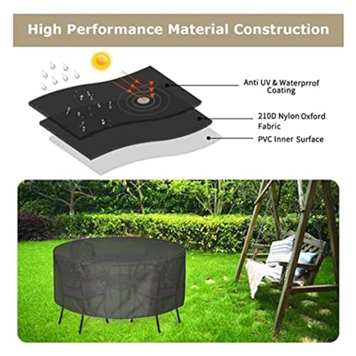 Housse table jardin ronde imperméable bâche protection extérieure 325x95 - 6