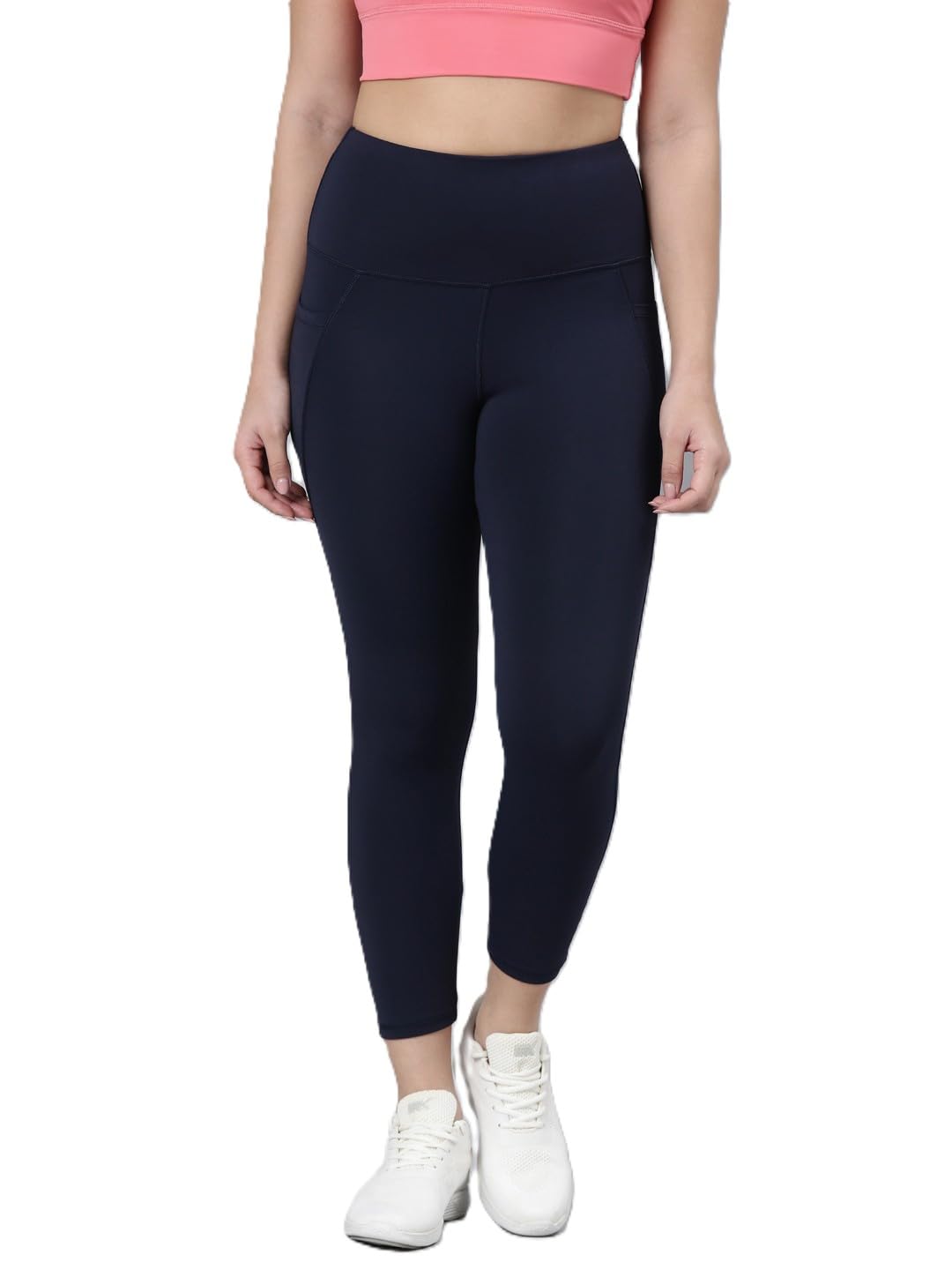 High Rise 7/8th Length Adjustable Drawstring Workout Leggings for Women - Hugged Fit, Quick Dry, Antimicrobial - A605-image-11
