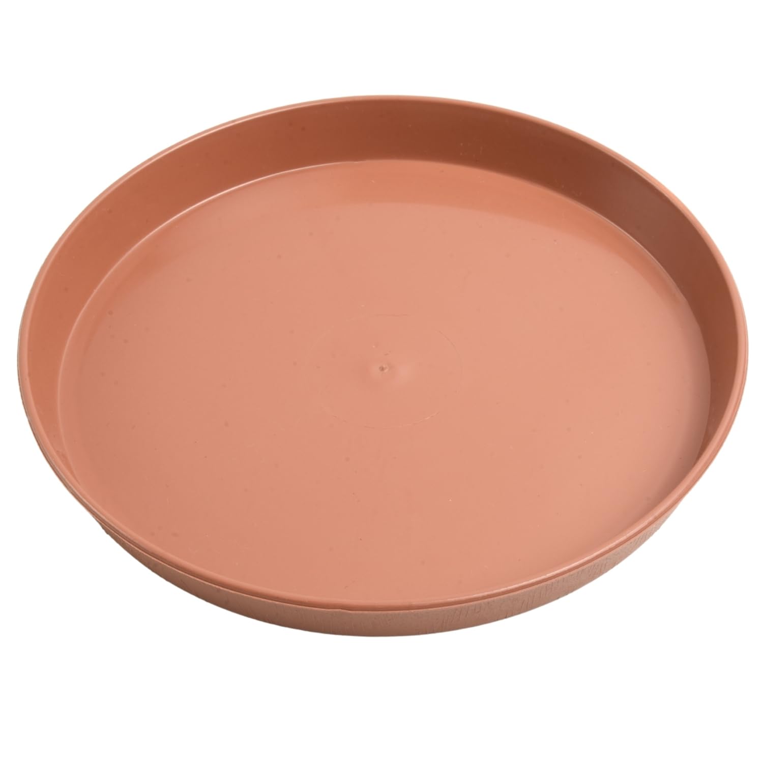 B2C Wood-Textured Plastic Plant Saucer Tray β Round Drip Tray with Matte Finish, Durable & Waterproof Pot Base for Indoor/Outdoor Use (Terracotta, 34.5cm)