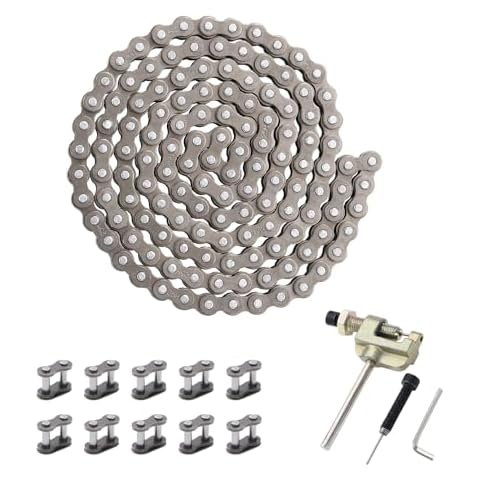 KAMIER #25 Roller Chain 132 Link with Drive Chain Breaker for Razor MX500 MX650 SX500 Mcgrath Dirt Rocket Bike Off Road Motocross Pit Bike Kids Electric Scooter Moped Mini Pocket Bike Heavy Duty Parts Cover