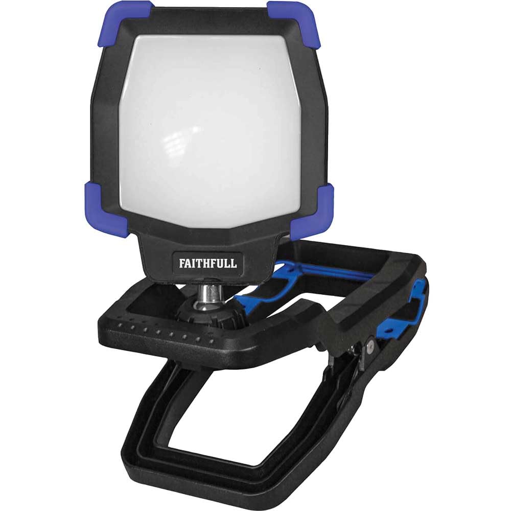 Faithfull FPPCLIP30R Rechargable Cordless LED Clip Grip Work Light 30 W 3000Lm