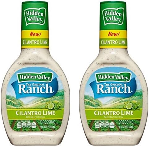 Hidden Valley Ranch Dressing - Cilantro Lime - Naturally Flavored - Gluten Free - Net Wt. 16 FL OZ (473 mL) Per Bottle - Pack of 2